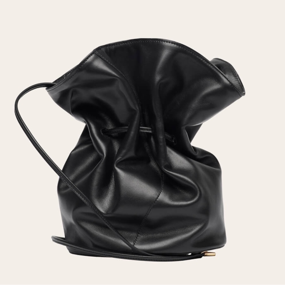 Elegant Black Drawstring Women's Bag